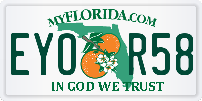 FL license plate EYOR58