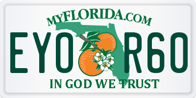 FL license plate EYOR60