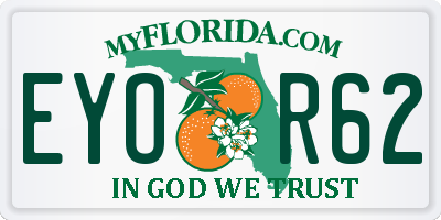 FL license plate EYOR62