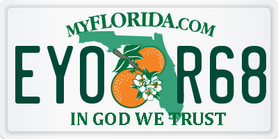 FL license plate EYOR68