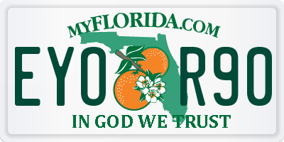 FL license plate EYOR90
