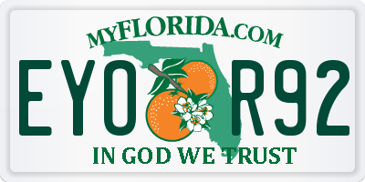 FL license plate EYOR92