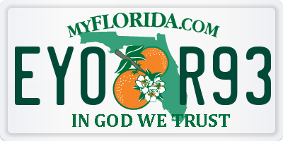 FL license plate EYOR93