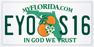 FL license plate EYOS16