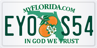 FL license plate EYOS54