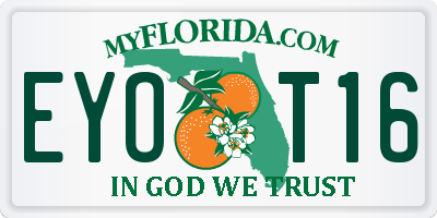 FL license plate EYOT16