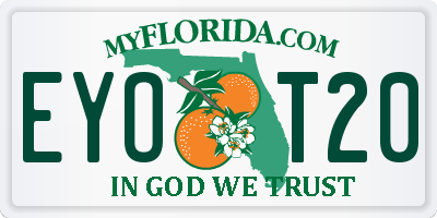 FL license plate EYOT20