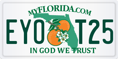 FL license plate EYOT25
