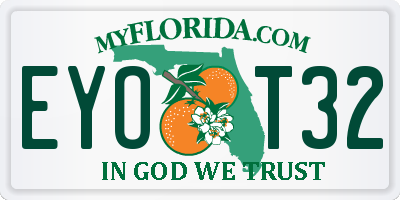 FL license plate EYOT32