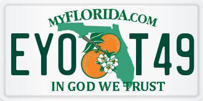 FL license plate EYOT49