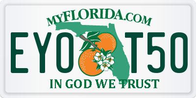 FL license plate EYOT50