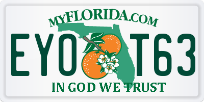 FL license plate EYOT63