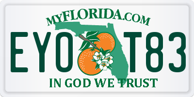 FL license plate EYOT83