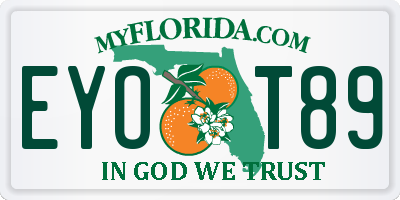 FL license plate EYOT89
