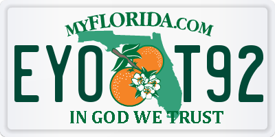 FL license plate EYOT92