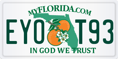FL license plate EYOT93