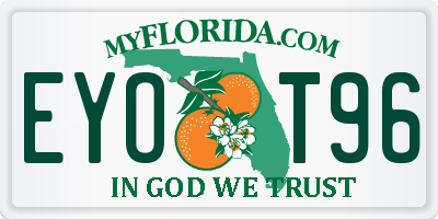 FL license plate EYOT96