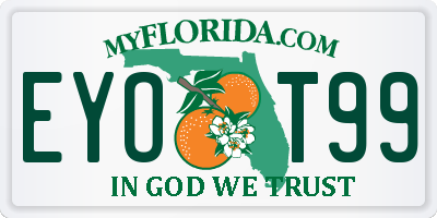 FL license plate EYOT99