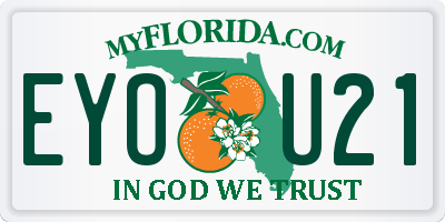 FL license plate EYOU21