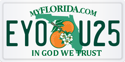 FL license plate EYOU25