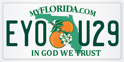FL license plate EYOU29