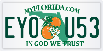 FL license plate EYOU53