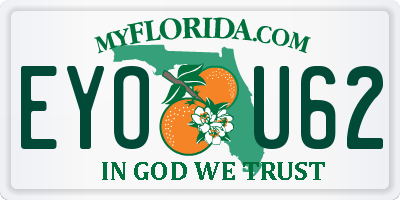 FL license plate EYOU62