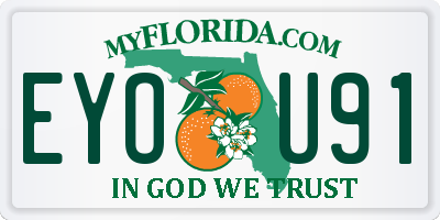 FL license plate EYOU91
