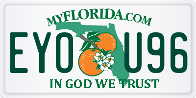 FL license plate EYOU96