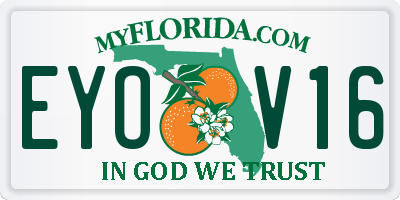 FL license plate EYOV16