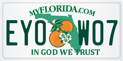 FL license plate EYOW07