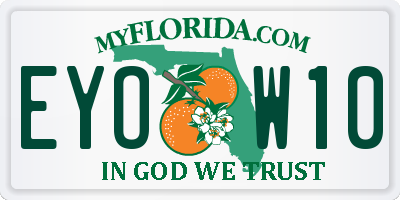 FL license plate EYOW10