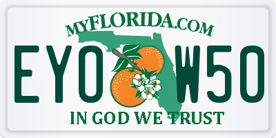 FL license plate EYOW50