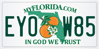 FL license plate EYOW85