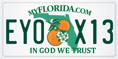 FL license plate EYOX13
