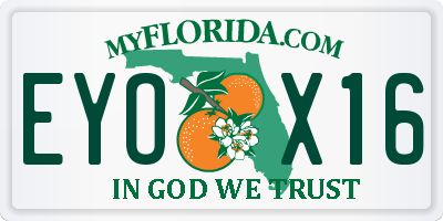 FL license plate EYOX16