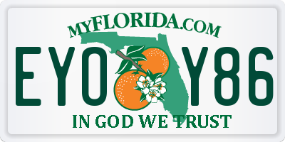 FL license plate EYOY86