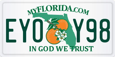 FL license plate EYOY98