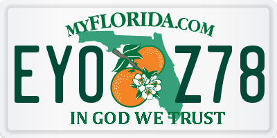 FL license plate EYOZ78