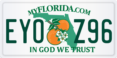 FL license plate EYOZ96