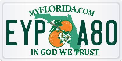 FL license plate EYPA80