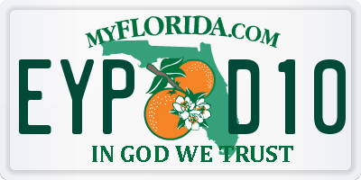 FL license plate EYPD10