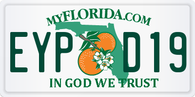 FL license plate EYPD19