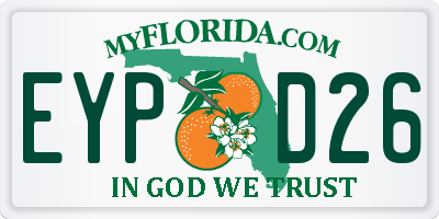 FL license plate EYPD26