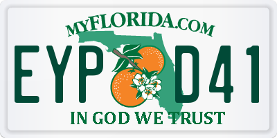 FL license plate EYPD41