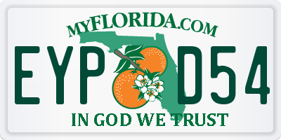 FL license plate EYPD54