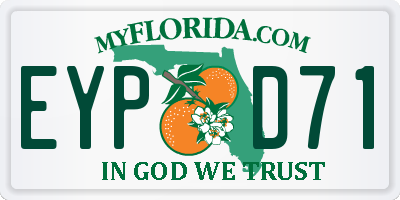 FL license plate EYPD71