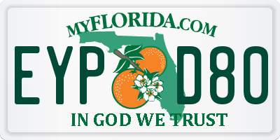 FL license plate EYPD80