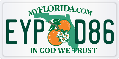 FL license plate EYPD86