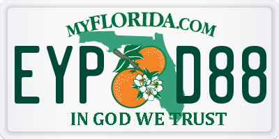 FL license plate EYPD88
